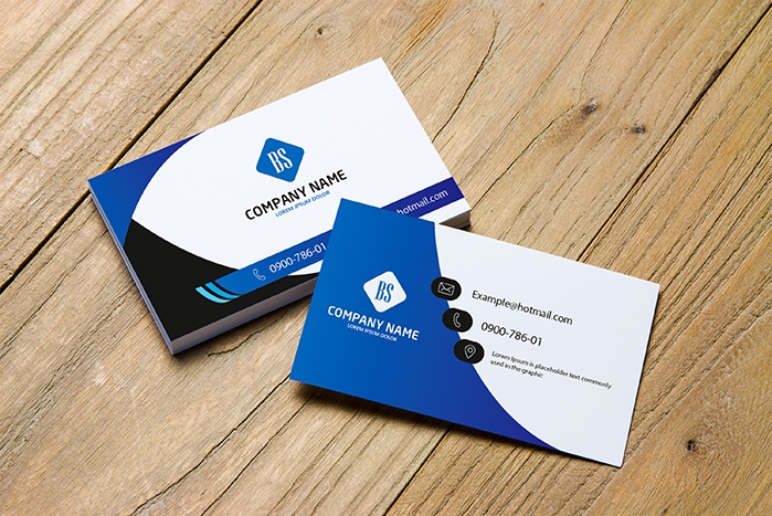 Modern Blue And White Business Card Design Modern Blue And White Business Card Design