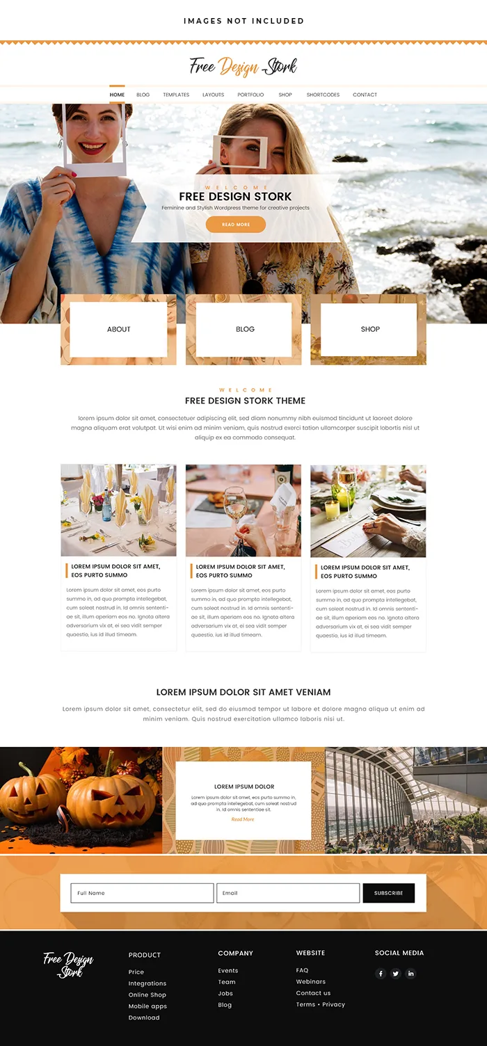 Trip Blog Website - Free Template Vector Download