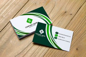 Eye Catching Green And White Business Card