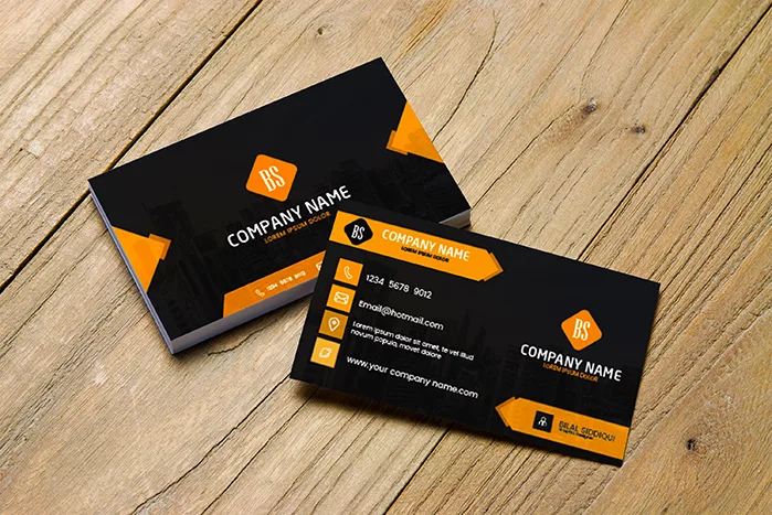 Yellow and Black customized business cards - Free Template Vector Download