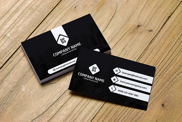 Black And white Business Card Design For Business Promotion - Free Template Vector Download