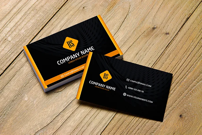 Black Business Card Design - Free Template Vector Download