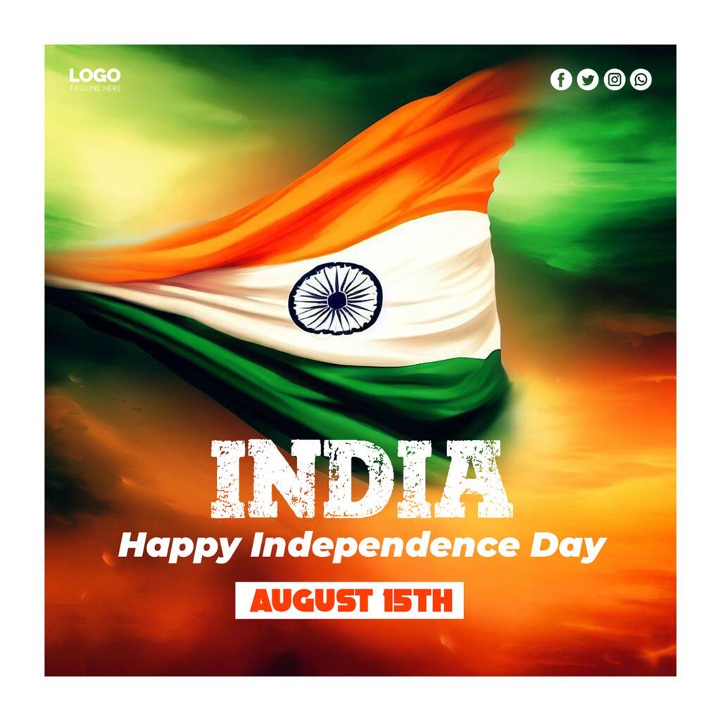 Indian Happy Independence Day Flag Post Design