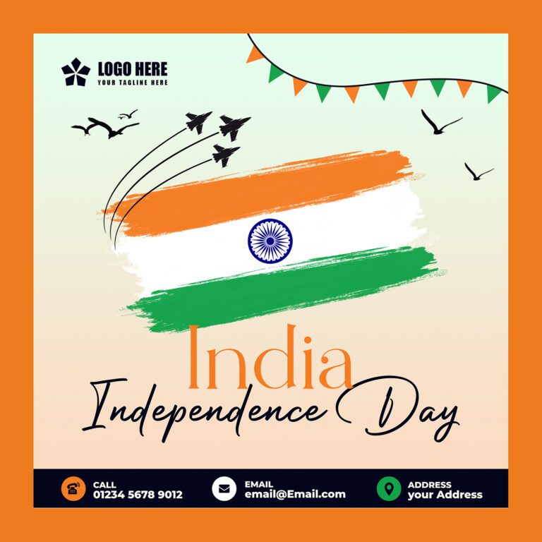 Indian Independence Day Graphic Post - Free Template Vector Download