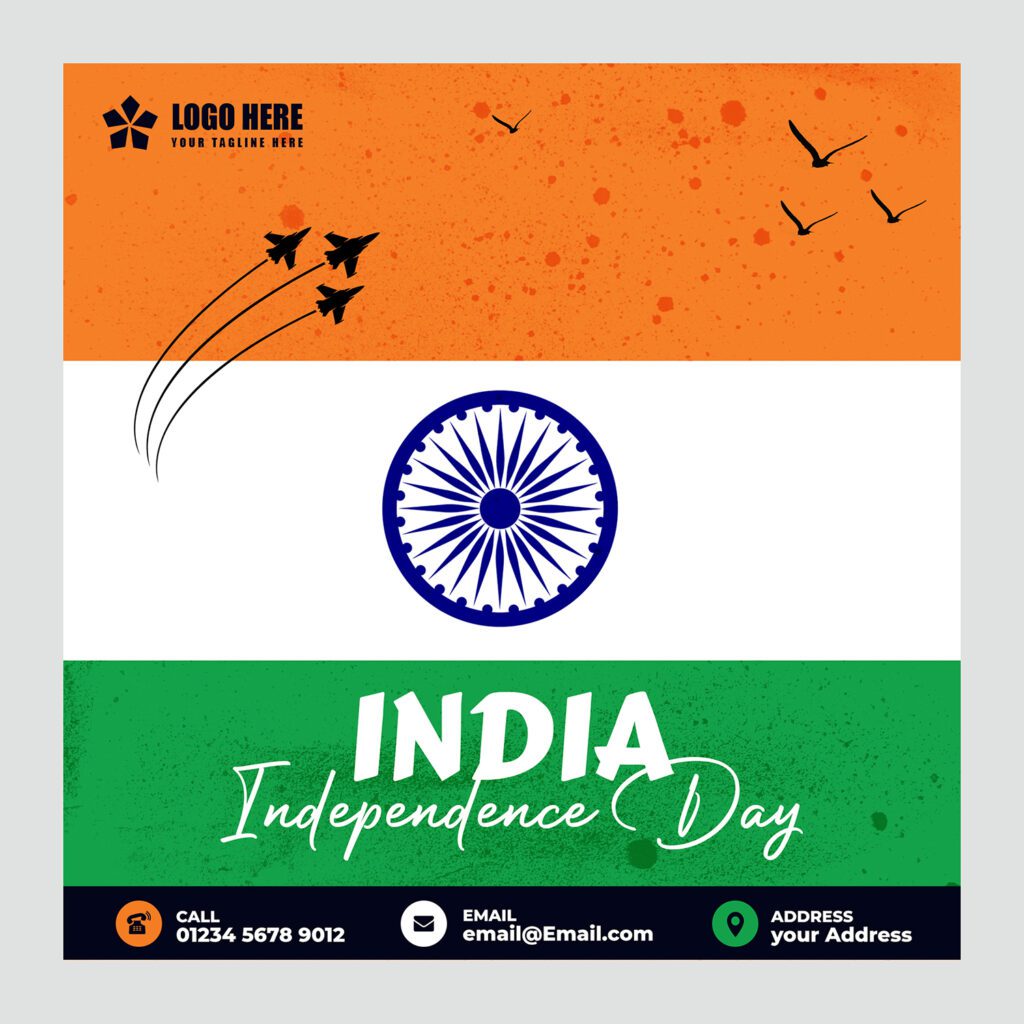 Indian Independence Day Graphic Flag