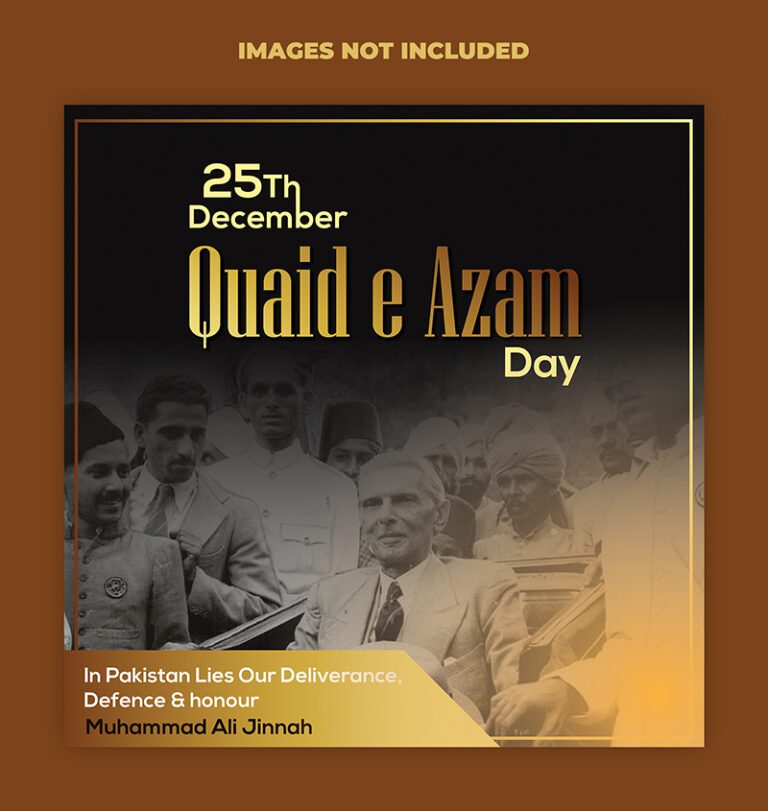 25th December Quad E Azam Day Luxury Post Design - Free Template Vector Download