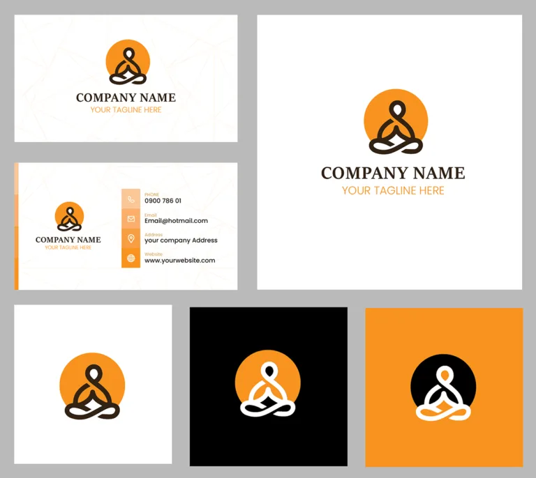 Yoga Logo And Business Card Design Free Download Template - Free Template Vector Download