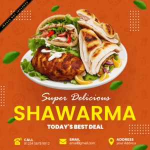 Shawarma Post Design Template Free PSD Download