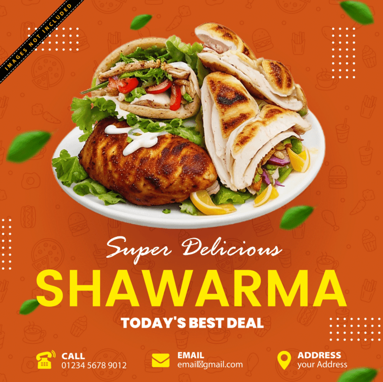 Shawarma Post Design Template Free PSD Download - Free Template Vector Download