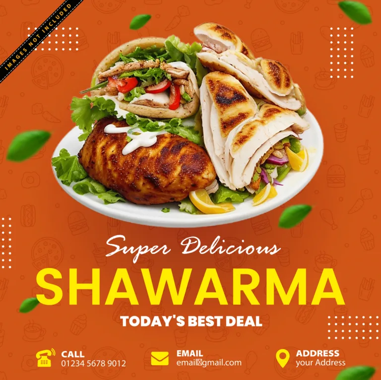 Shawarma Post Design Template Free PSD Download - Free Template Vector Download