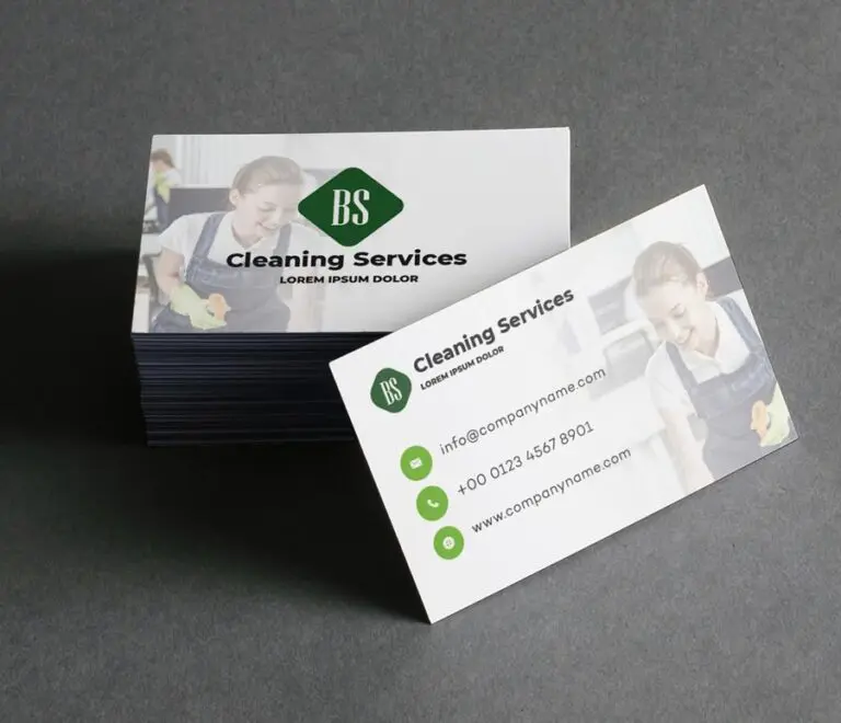 Cleaning Services Business Cards | Custom & Editable PSD - Free Template Vector Download