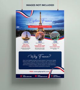 Free Download Travel Flyers Paris, France, and Belle Vacance Themes