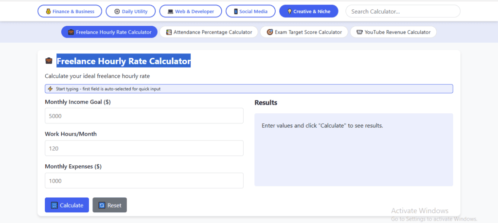 Creative & Niche Calculators